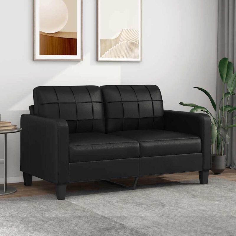 foto del prodotto vidaxl divano a 2 posti nero 140 cm in similpelle 723033