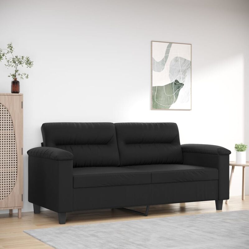 foto del prodotto vidaxl divano a 2 posti nero 140 cm in similpelle