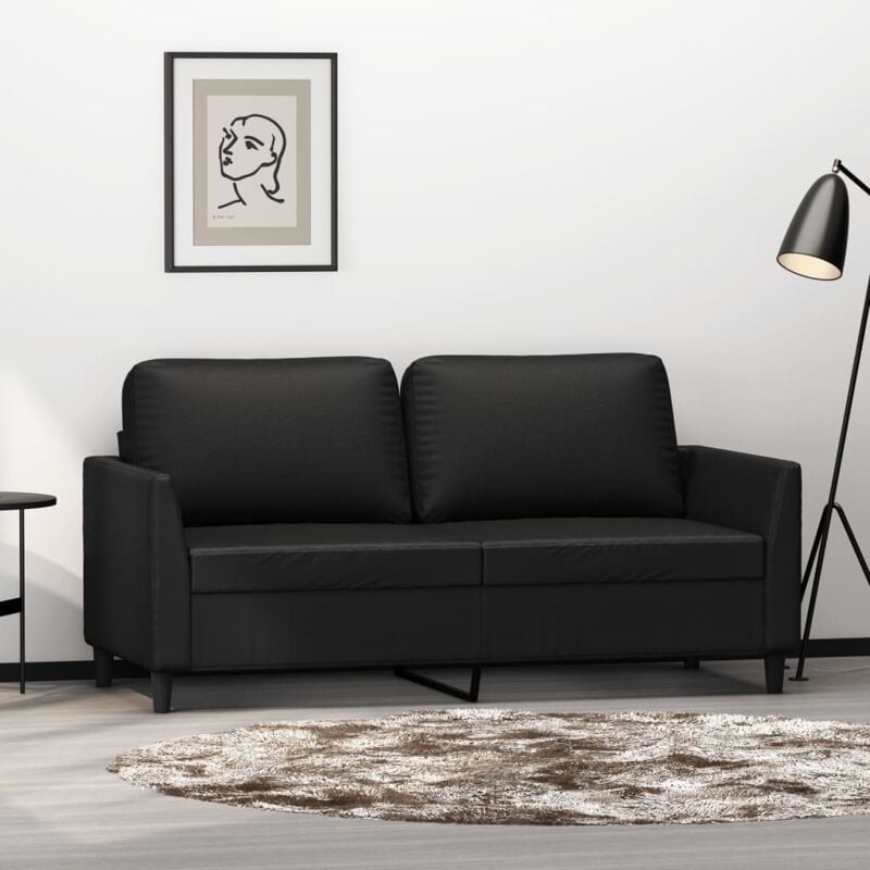 foto del prodotto vidaxl divano a 2 posti nero 140 cm in similpelle