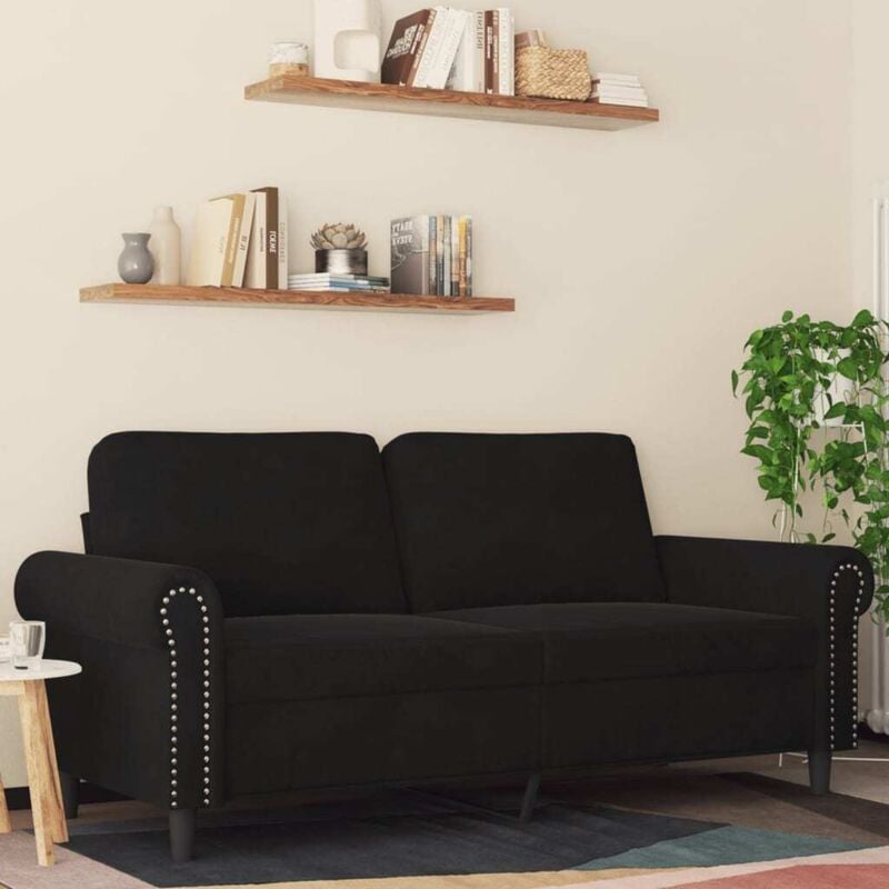 foto del prodotto vidaxl divano a 2 posti nero 140 cm in velluto