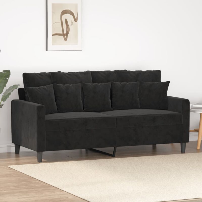 foto del prodotto vidaxl divano a 2 posti nero 140 cm in velluto