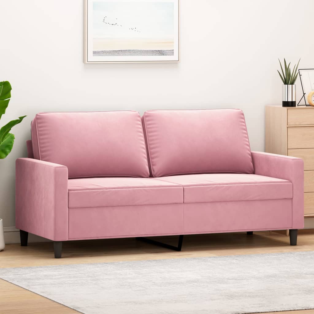 foto del prodotto vidaxl divano a 2 posti rosa 140 cm in velluto