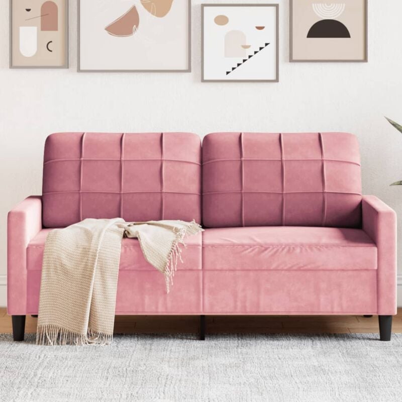 foto del prodotto vidaxl divano a 2 posti rosa 140 cm in velluto