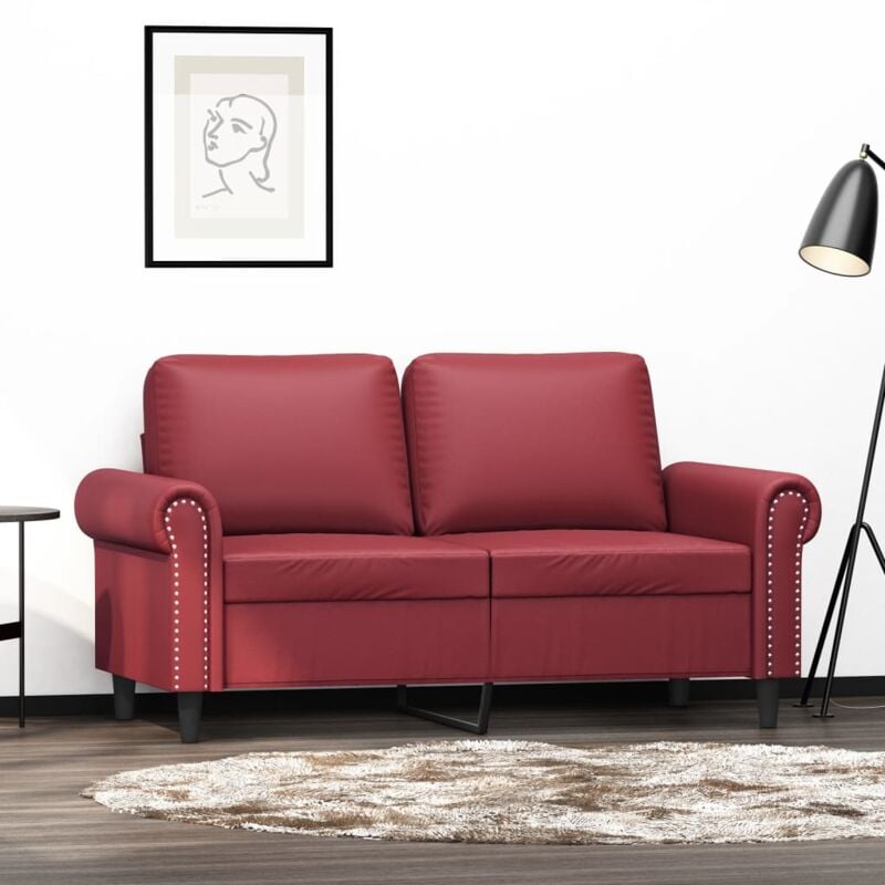 foto del prodotto vidaxl divano a 2 posti rosso vino 120 cm in similpelle 311823