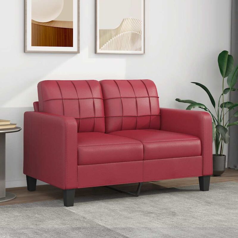 foto del prodotto vidaxl divano a 2 posti rosso vino 120 cm in similpelle