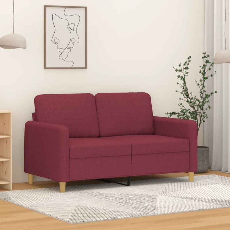 foto del prodotto vidaxl divano a 2 posti rosso vino 120 cm in tessuto 131532