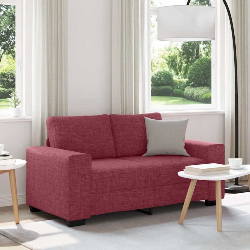 foto del prodotto vidaxl divano a 2 posti rosso vino 120 cm in tessuto