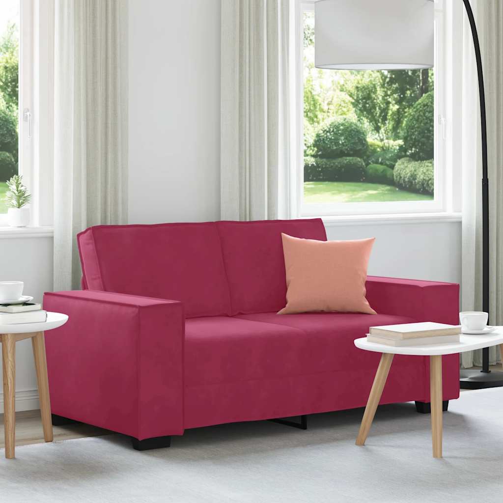 foto del prodotto vidaxl divano a 2 posti rosso vino 120 cm in velluto