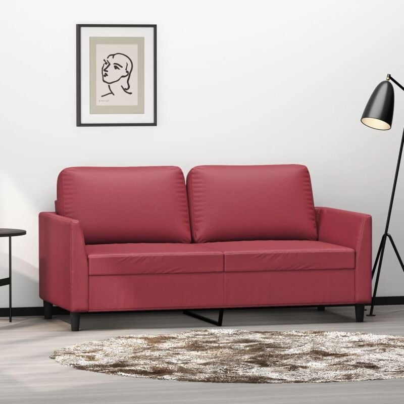 foto del prodotto vidaxl divano a 2 posti rosso vino 140 cm in similpelle