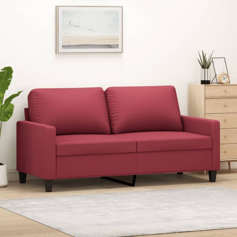 foto del prodotto vidaxl divano a 2 posti rosso vino 140 cm in similpelle 990089