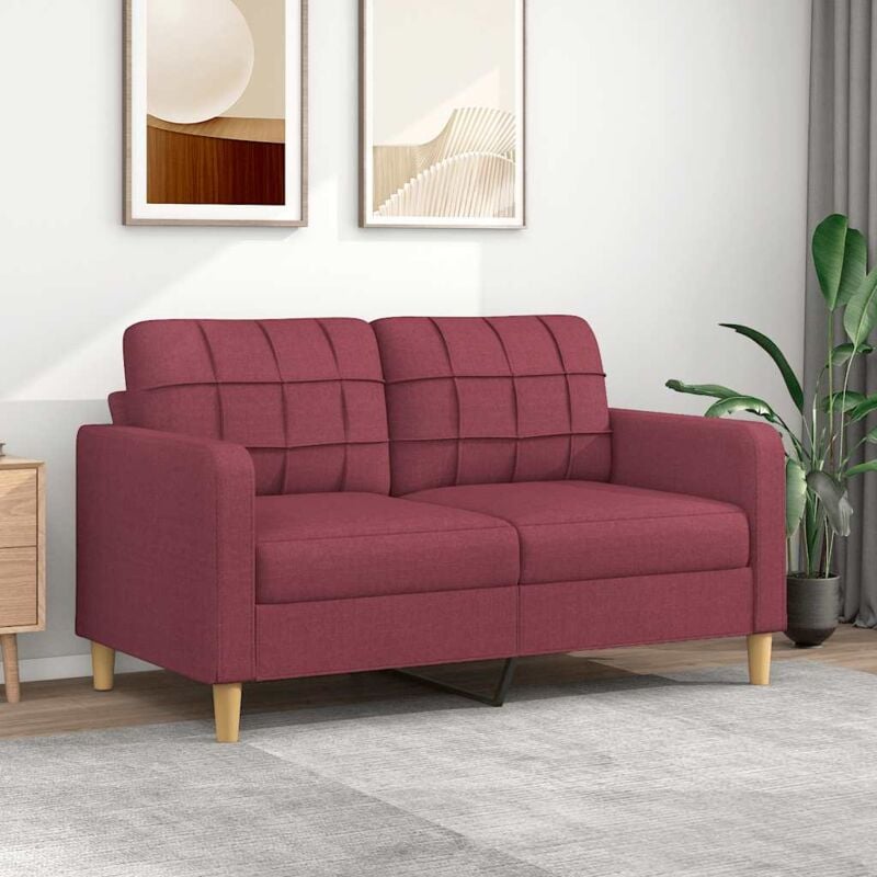 foto del prodotto vidaxl divano a 2 posti rosso vino 140 cm in tessuto