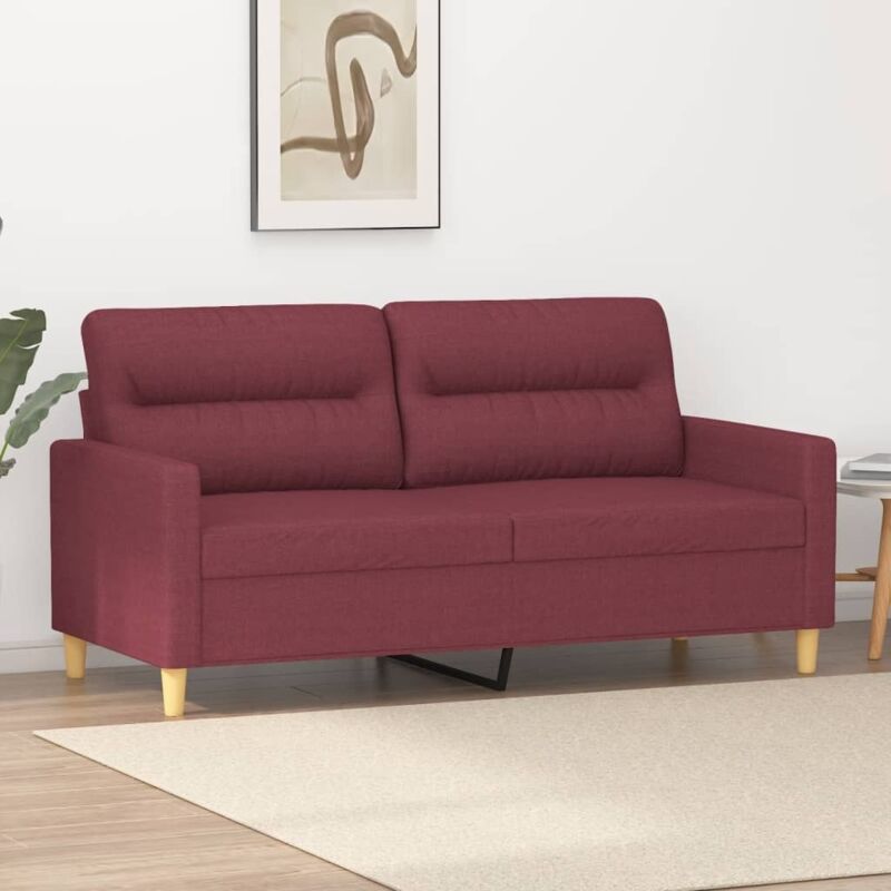 foto del prodotto vidaxl divano a 2 posti rosso vino 140 cm in tessuto