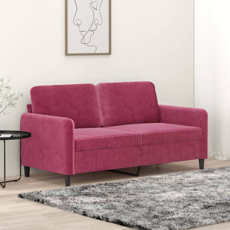 foto del prodotto vidaxl divano a 2 posti rosso vino 140 cm in velluto