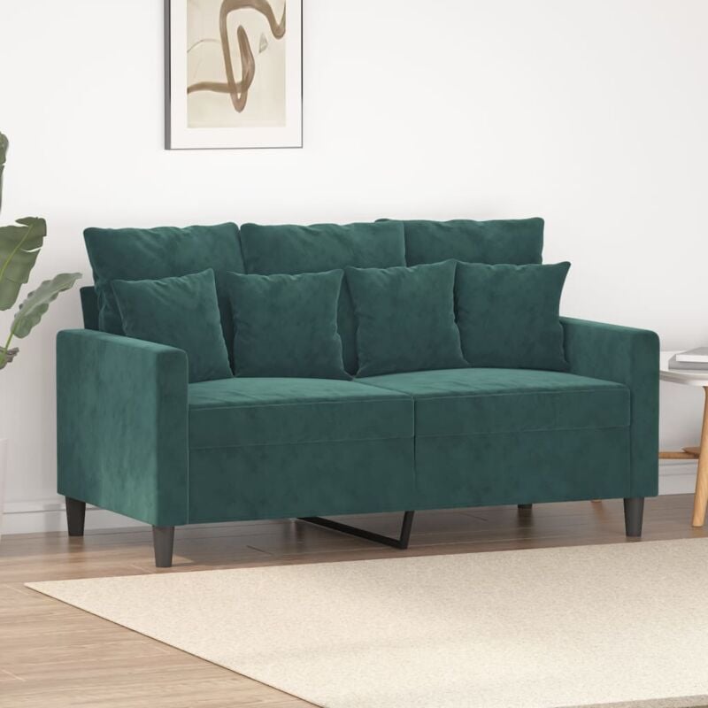 foto del prodotto vidaxl divano a 2 posti verde scuro 120 cm in velluto