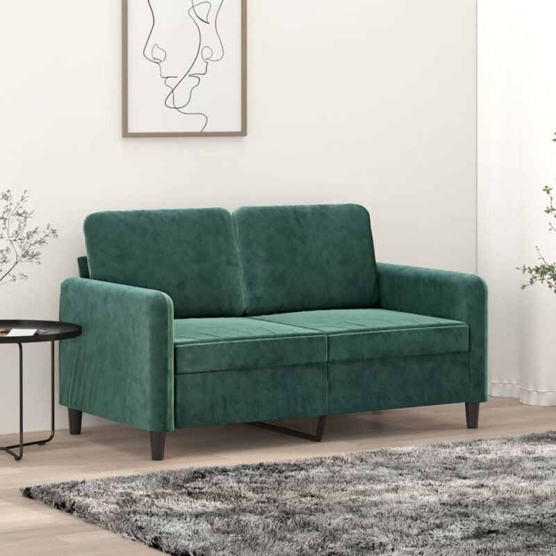 foto del prodotto vidaxl divano a 2 posti verde scuro 120 cm in velluto