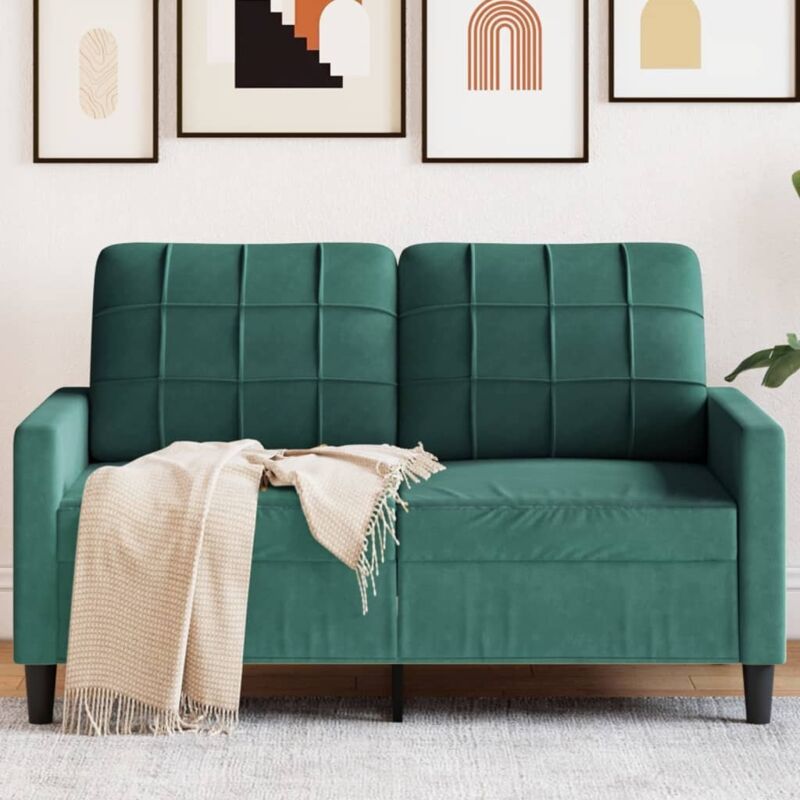foto del prodotto vidaxl divano a 2 posti verde scuro 120 cm in velluto