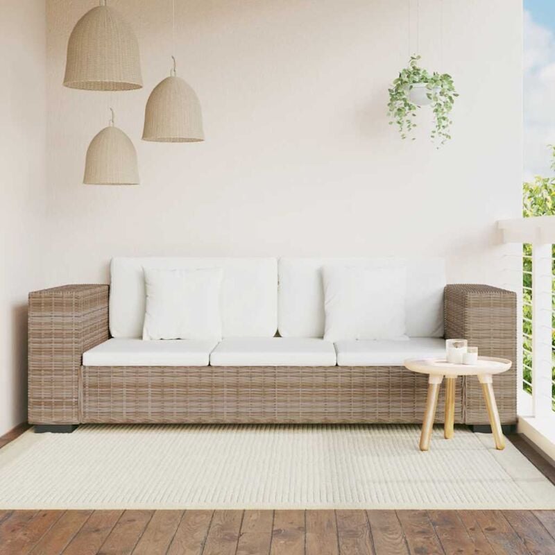 foto del prodotto vidaxl divano a 3 posti 8 pz in rattan naturale