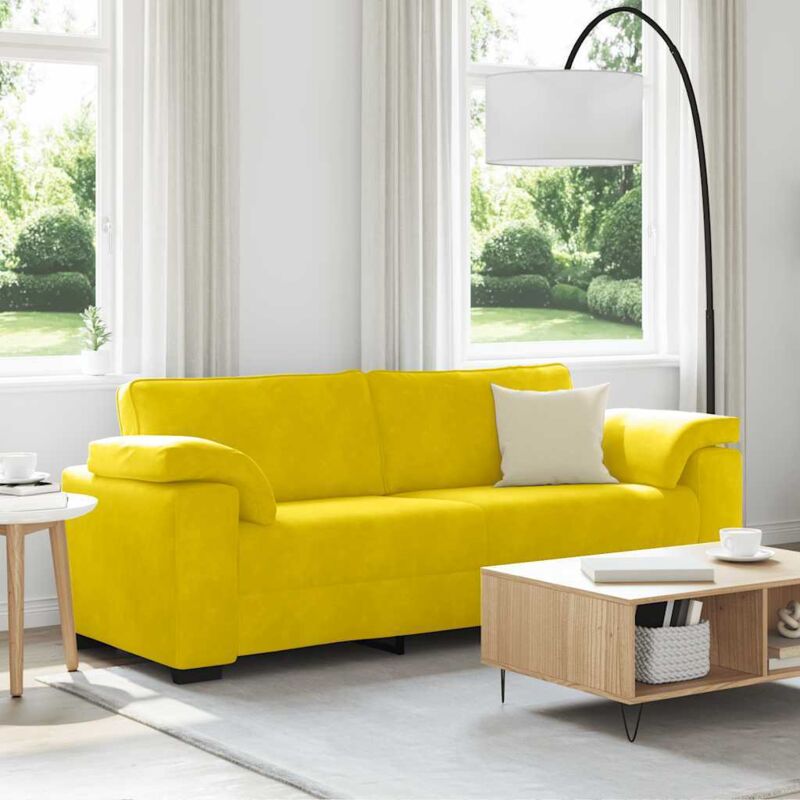 foto del prodotto vidaxl divano a 3 posti giallo 178 cm in velluto