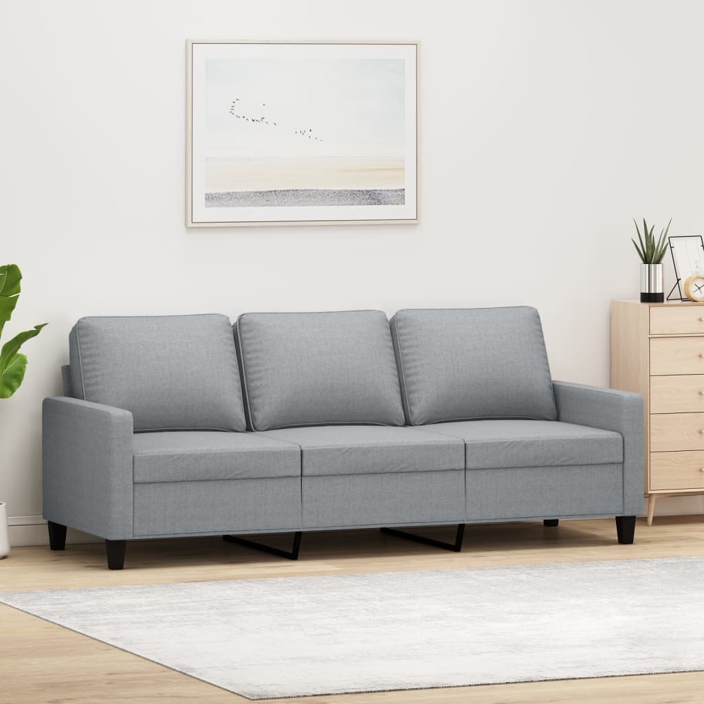 foto del prodotto vidaxl divano a 3 posti grigio chiaro 180 cm in tessuto