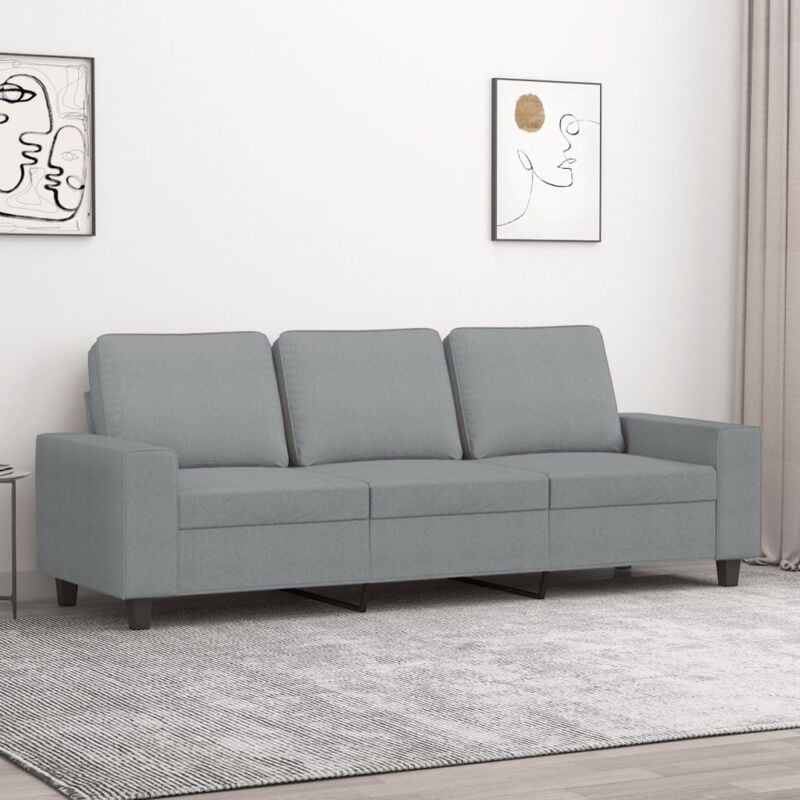 foto del prodotto vidaxl divano a 3 posti grigio chiaro 180 cm in tessuto