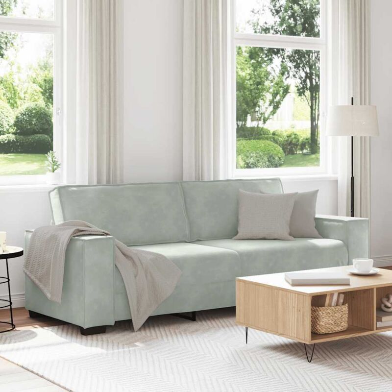 foto del prodotto vidaxl divano a 3 posti grigio chiaro 180 cm in velluto