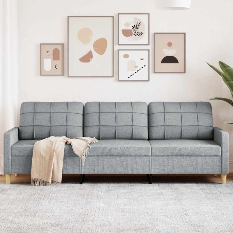 foto del prodotto vidaxl divano a 3 posti grigio chiaro 210 cm in tessuto