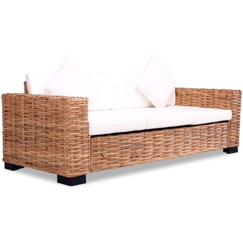 foto del prodotto vidaxl divano a 3 posti in rattan naturale