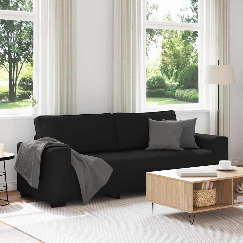 foto del prodotto vidaxl divano a 3 posti nero 180 cm in tessuto