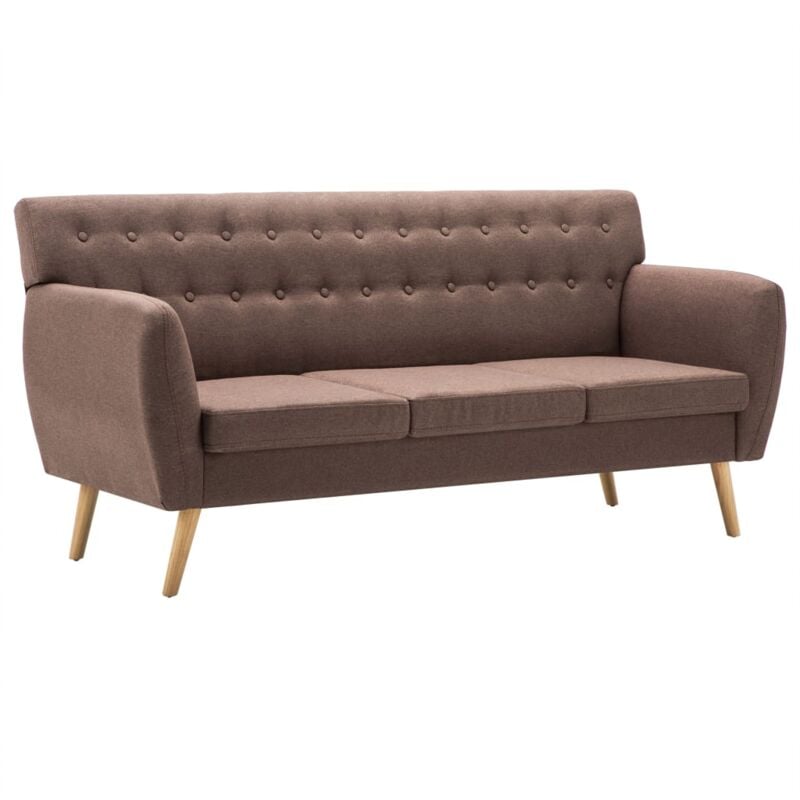 foto del prodotto vidaxl divano a 3 posti rivestito in tessuto 172x70x82 cm marrone