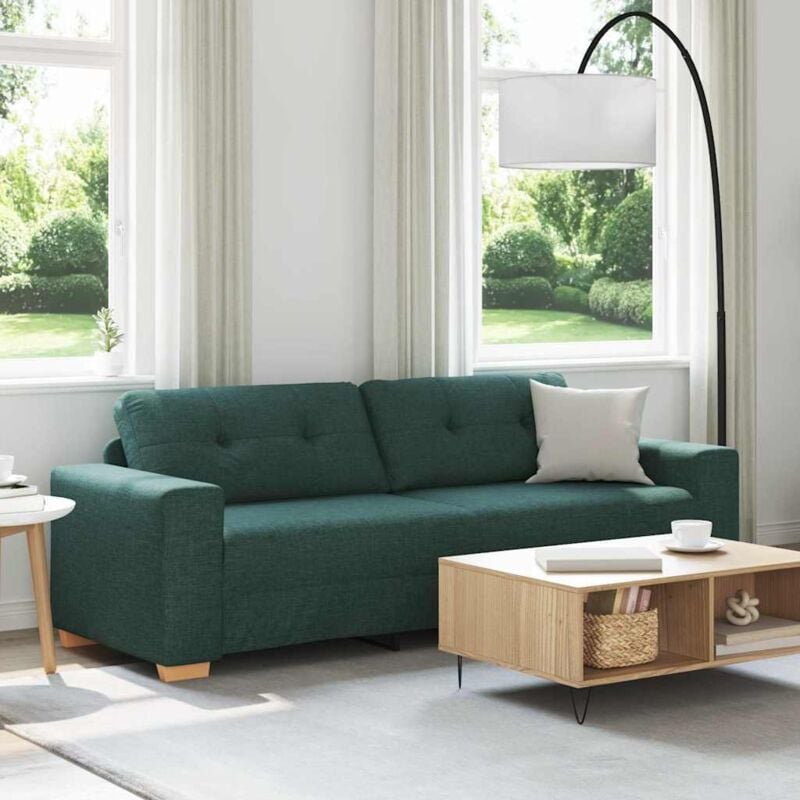 foto del prodotto vidaxl divano a 3 posti verde scuro 180 cm in tessuto