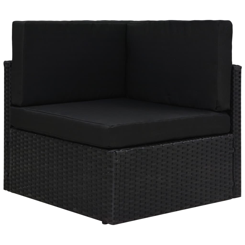 foto del prodotto vidaxl divano ad angolo modulare in polyrattan nero