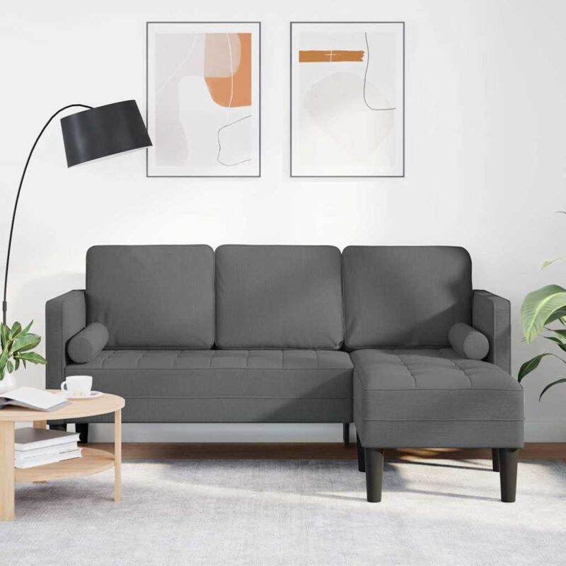 foto del prodotto vidaxl divano angolare 3 posti grigio scuro 160 cm in tessuto