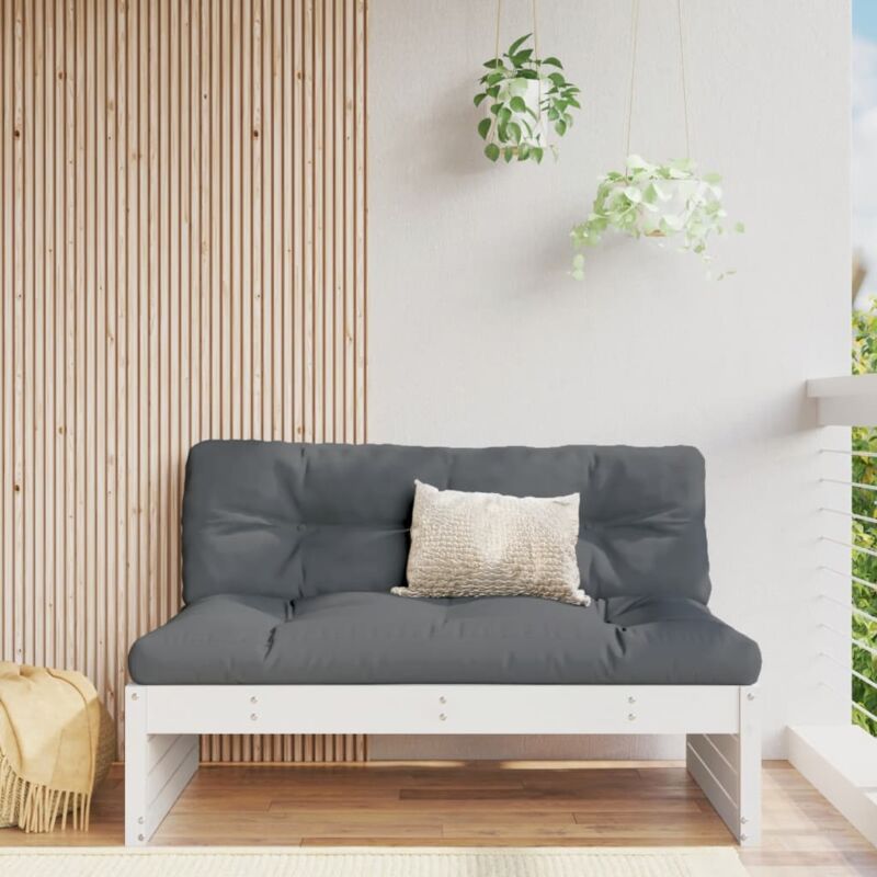 foto del prodotto vidaxl divano centrale giardino bianco 120x80cm legno massello pino
