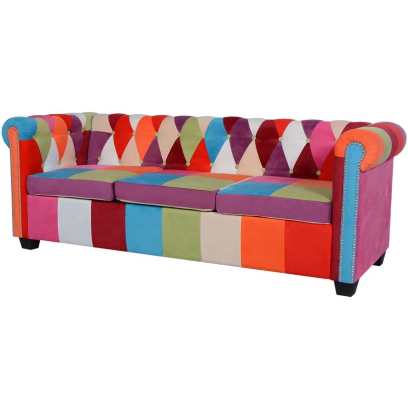 foto del prodotto vidaxl divano chesterfield a 3 posti in tessuto