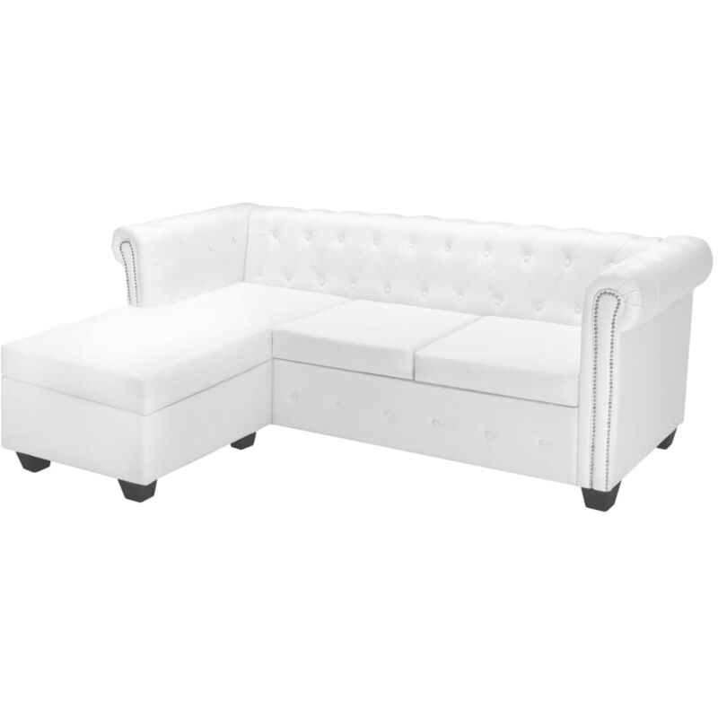 foto del prodotto vidaxl divano chesterfield a l in finta pelle bianco