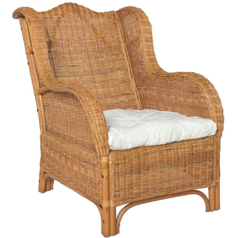 foto del prodotto vidaxl divano con cuscino in rattan naturale e lino elegante disponibile in vari colori colore marrone
