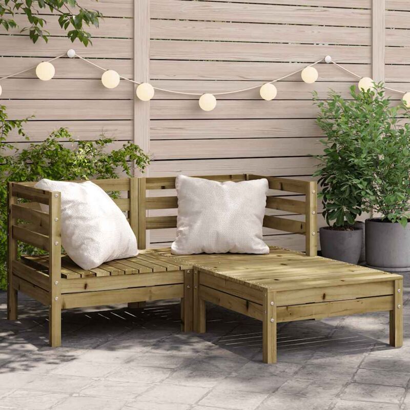 foto del prodotto vidaxl divano da giardino 2posti con poggiapiedi legno pino impregnato
