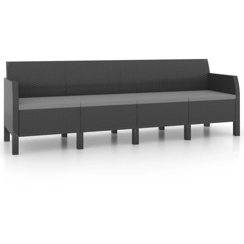 foto del prodotto vidaxl divano da giardino 4 posti con cuscini in rattan pp antracite