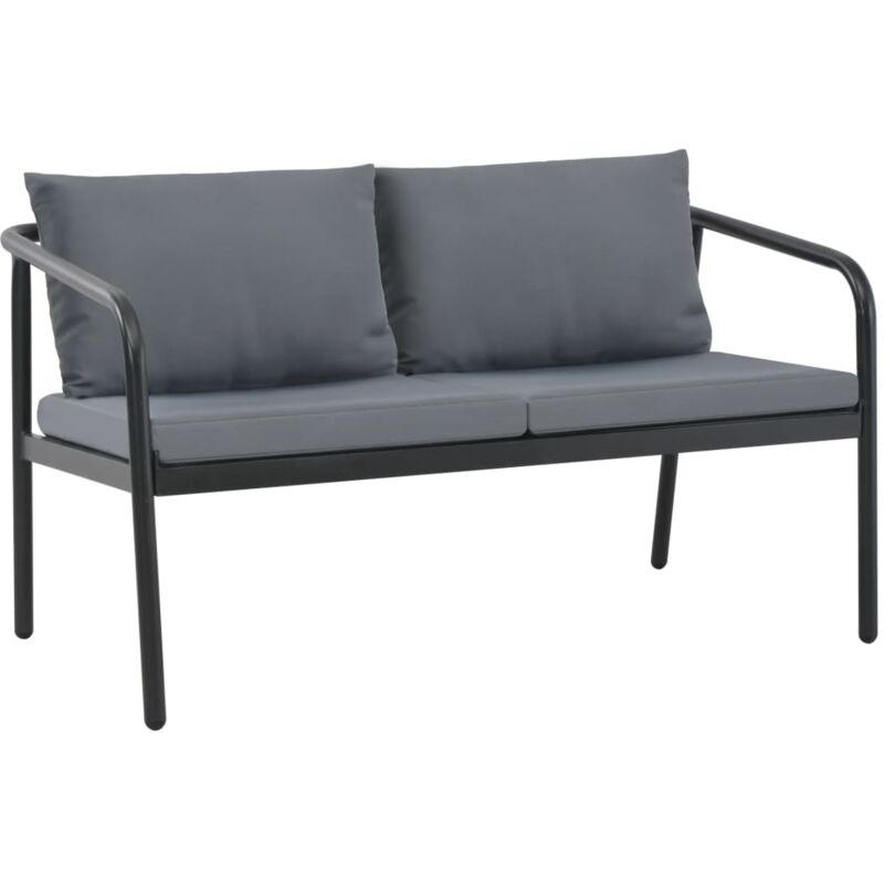 foto del prodotto vidaxl divano da giardino a 2 posti con cuscini grigio in alluminio