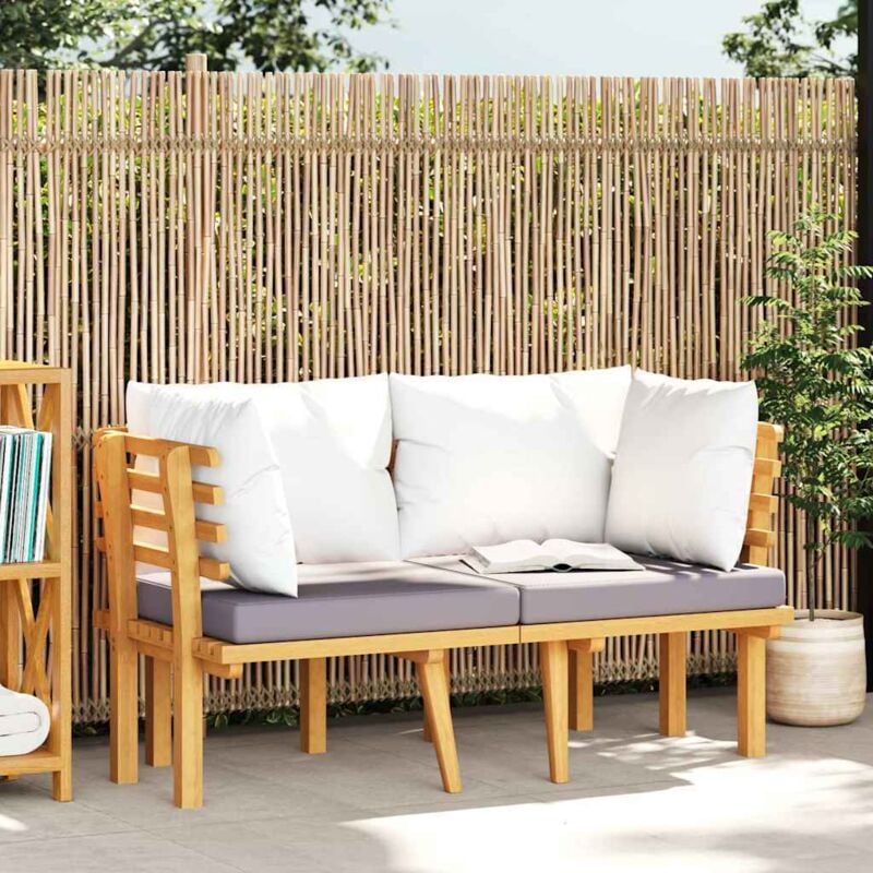 foto del prodotto vidaxl divano da giardino a 2 posti e cuscini legno massello di acacia