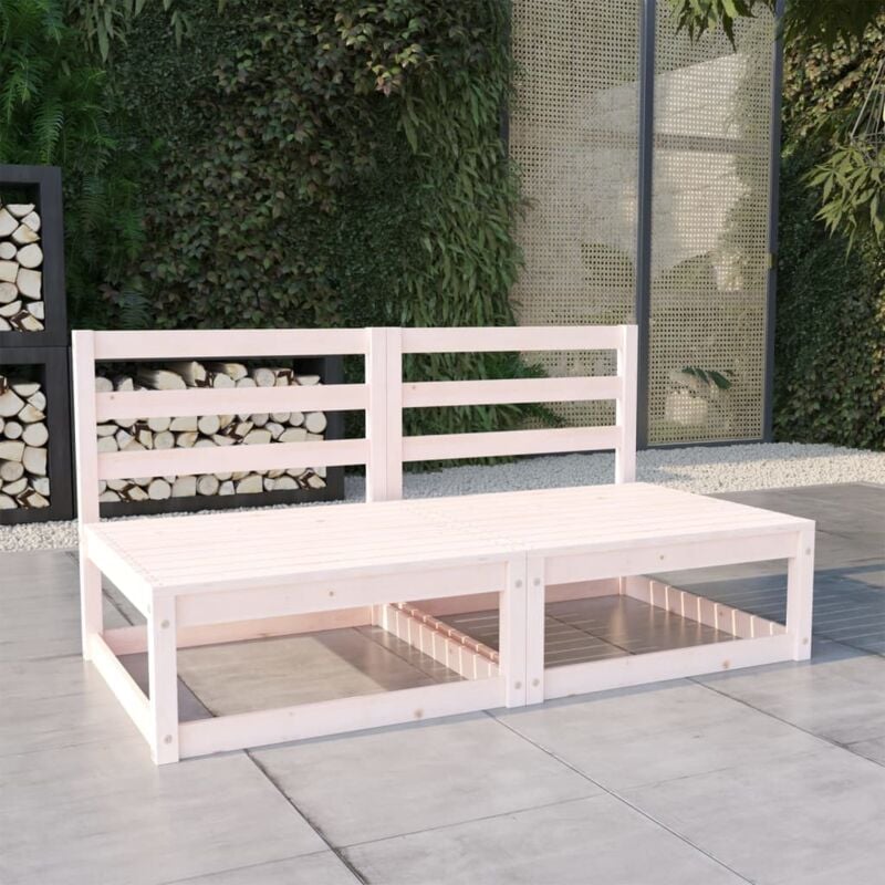 foto del prodotto vidaxl divano da giardino a 2 posti in massello di pino bianco