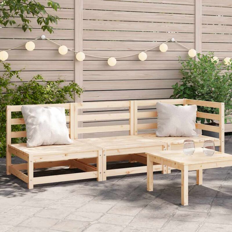 foto del prodotto vidaxl divano da giardino a 3 posti in legno massello di pino
