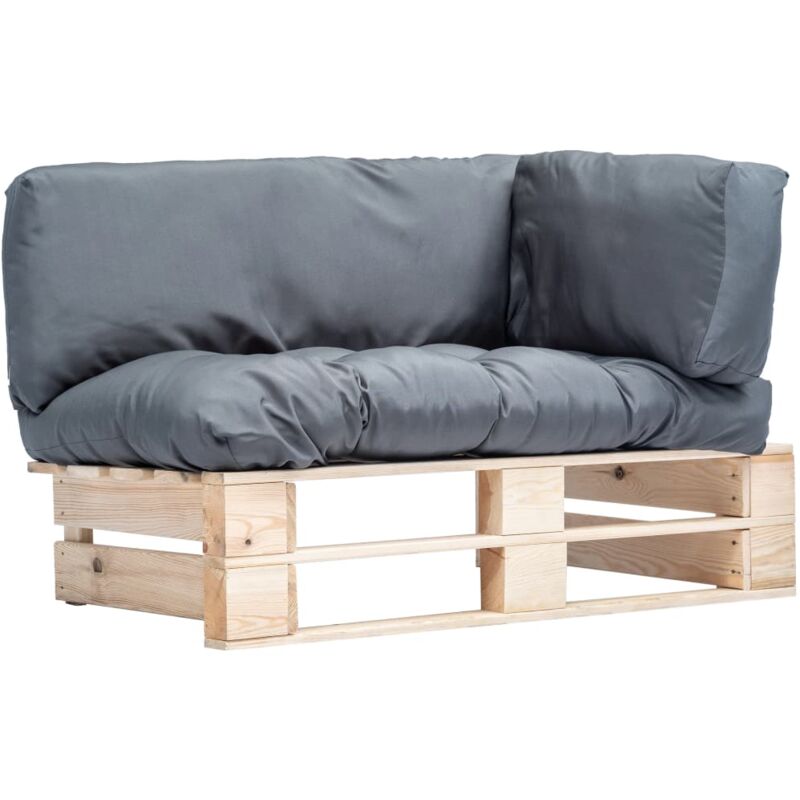foto del prodotto vidaxl divano da giardino a pallet con cuscini grigi in legno di pino