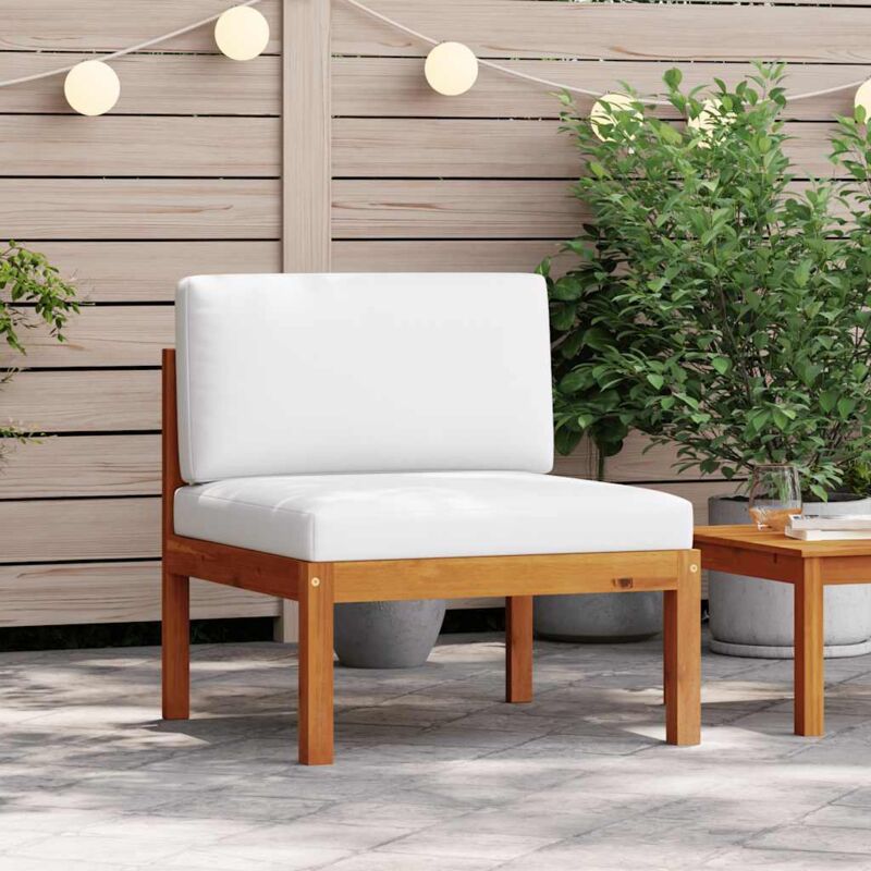 foto del prodotto vidaxl divano da giardino centrale con cuscini in legno di acacia e corda