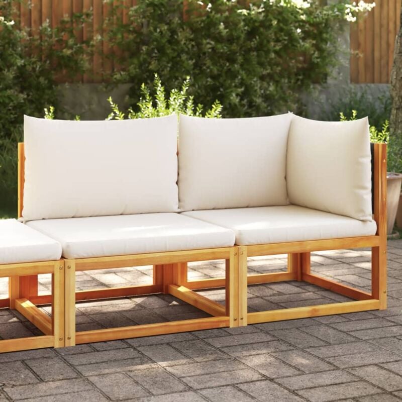 foto del prodotto vidaxl divano da giardino con cuscini 2 posti in legno di acacia e rattan