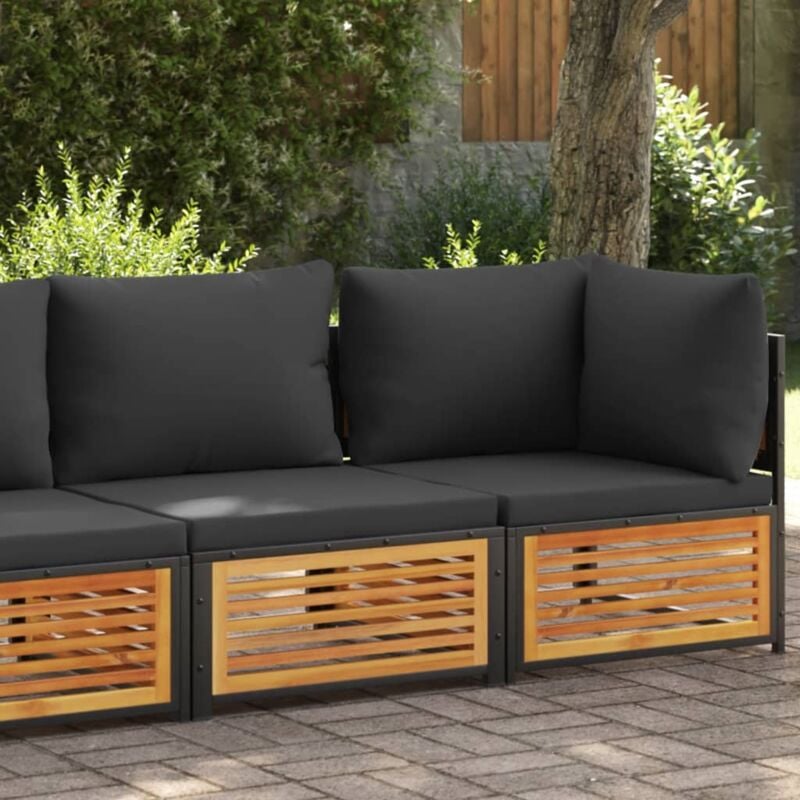 foto del prodotto vidaxl divano da giardino con cuscini 2 posti legno massello di acacia