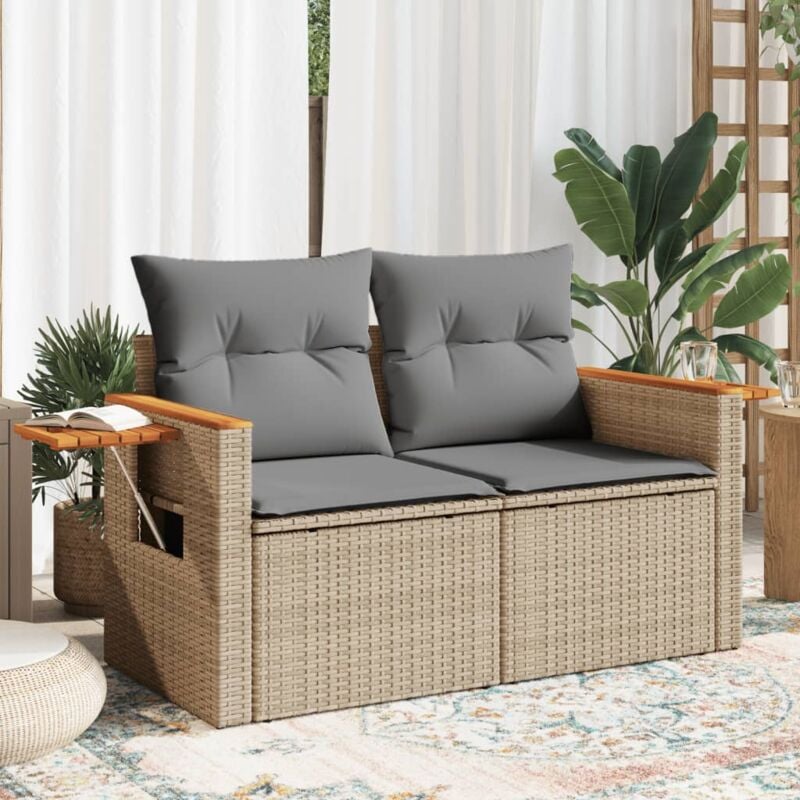 immagine 0 del prodotto vidaxl divano da giardino con cuscini a 2 posti beige in polyrattan