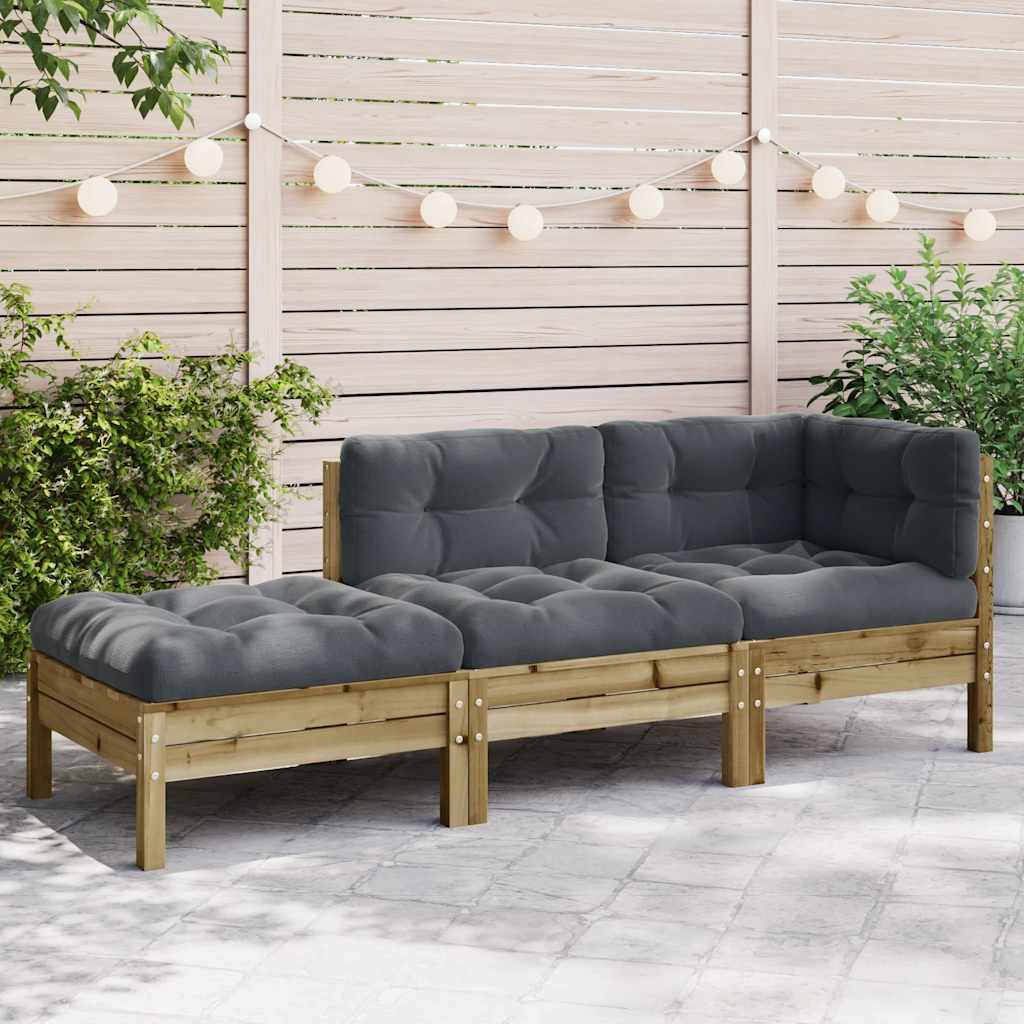 foto del prodotto vidaxl divano da giardino con cuscini e poggiapiedi 2 posti 349186