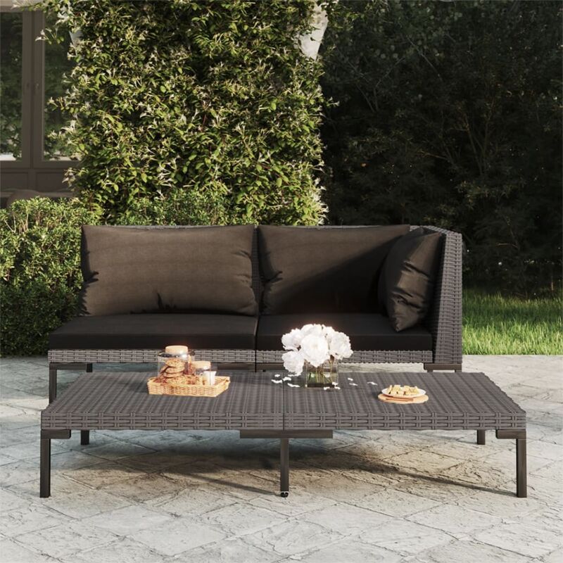 foto del prodotto vidaxl divano da giardino con cuscini in polyrattan mezzo tondo