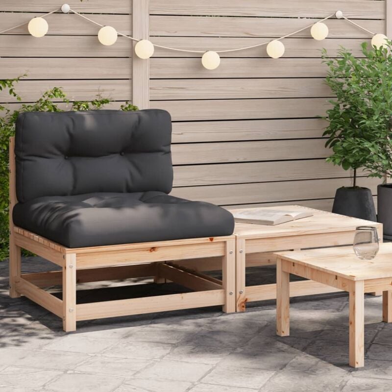 foto del prodotto vidaxl divano da giardino senza braccioli con cuscini e poggiapiedi